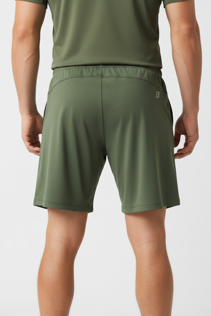 Olive Shorts - Back (Looser)