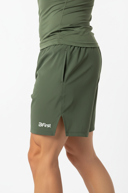 Olive Shorts - Side (Looser)